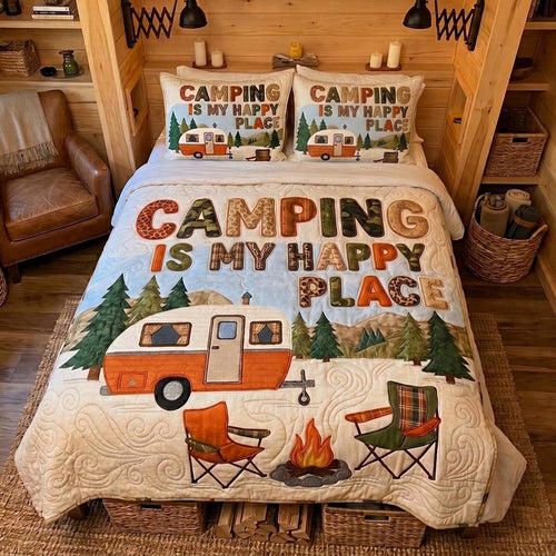 Happy Campers 3-Piece Quilted Bedding Set NCU0DV9701