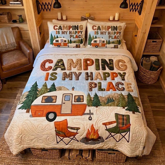 Happy Campers 3-Piece Quilted Bedding Set NCU0DV9701