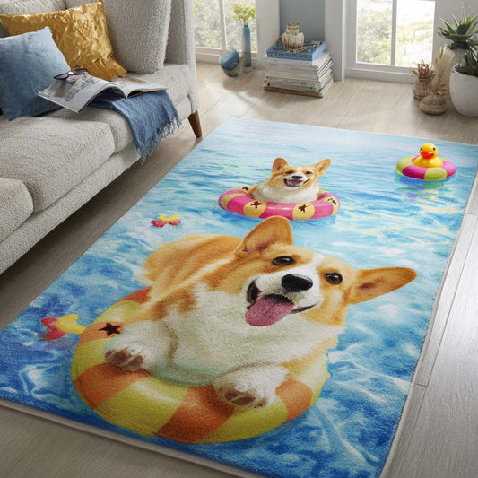 Happy Corgis Area Rug NCU0PT9390