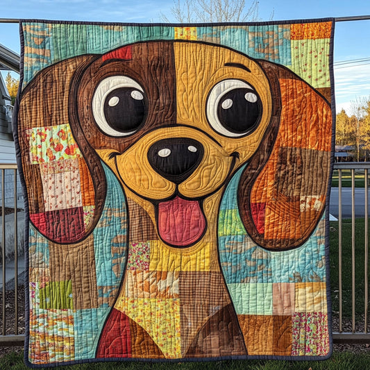 Happy Dachshund Quilted Blanket NCU0PT6306