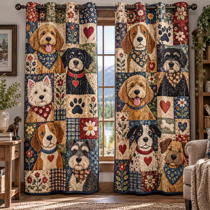 Happy Dog Portraits Quilted Curtains NCU0DV10366
