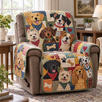 Happy Dog Portraits Quilted Sofa Cover NCU0DV10227