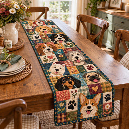 Happy Dog Squad Quilted Table Runner NCU0DV10467