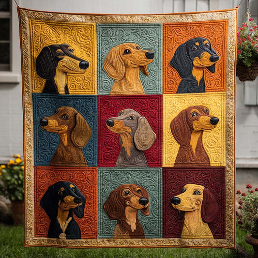 Happy Doxie Lane Quilted Blanket NCU0NT9185