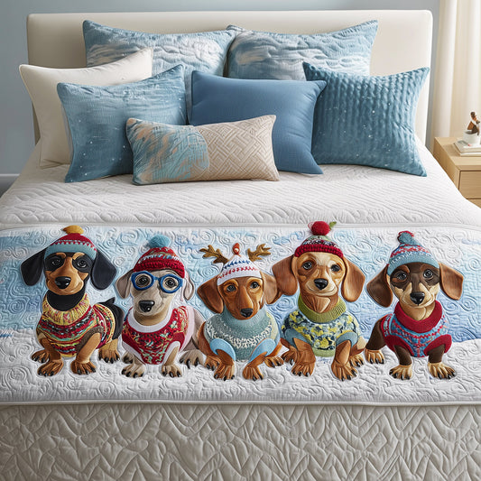 Happy Doxie Quilted Bed Runner NCU0TH3545
