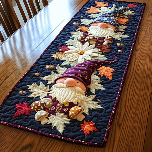 Happy Gnome Quilted Table Runner NCU0DK9545