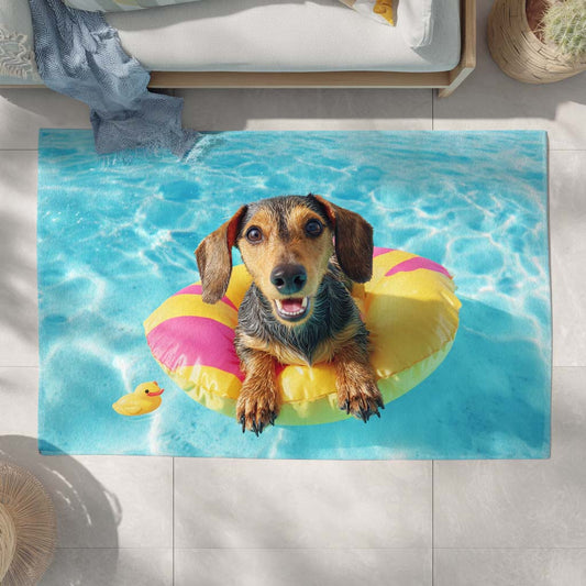 Happy Go Doxie Area Rug NCU0PT9391