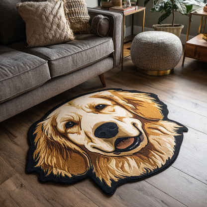 Happy Golden Face Custom Shape Area Rug NCU0NT12615