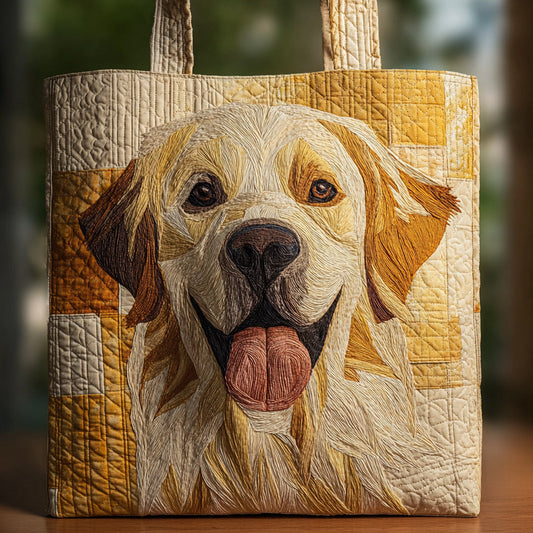 Happy Golden Retriever Quilted Tote Bag NCU0HH162