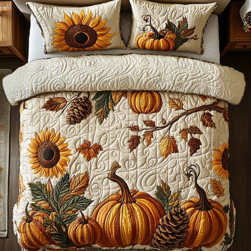Happy Harvest Trail 3-Piece Quilted Bedding Set NCU0NT8353