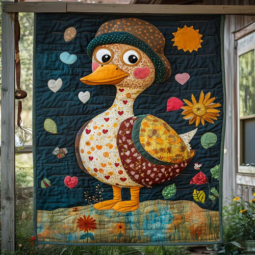 Happy Hat Duck Quilted Blanket NCU0NT774