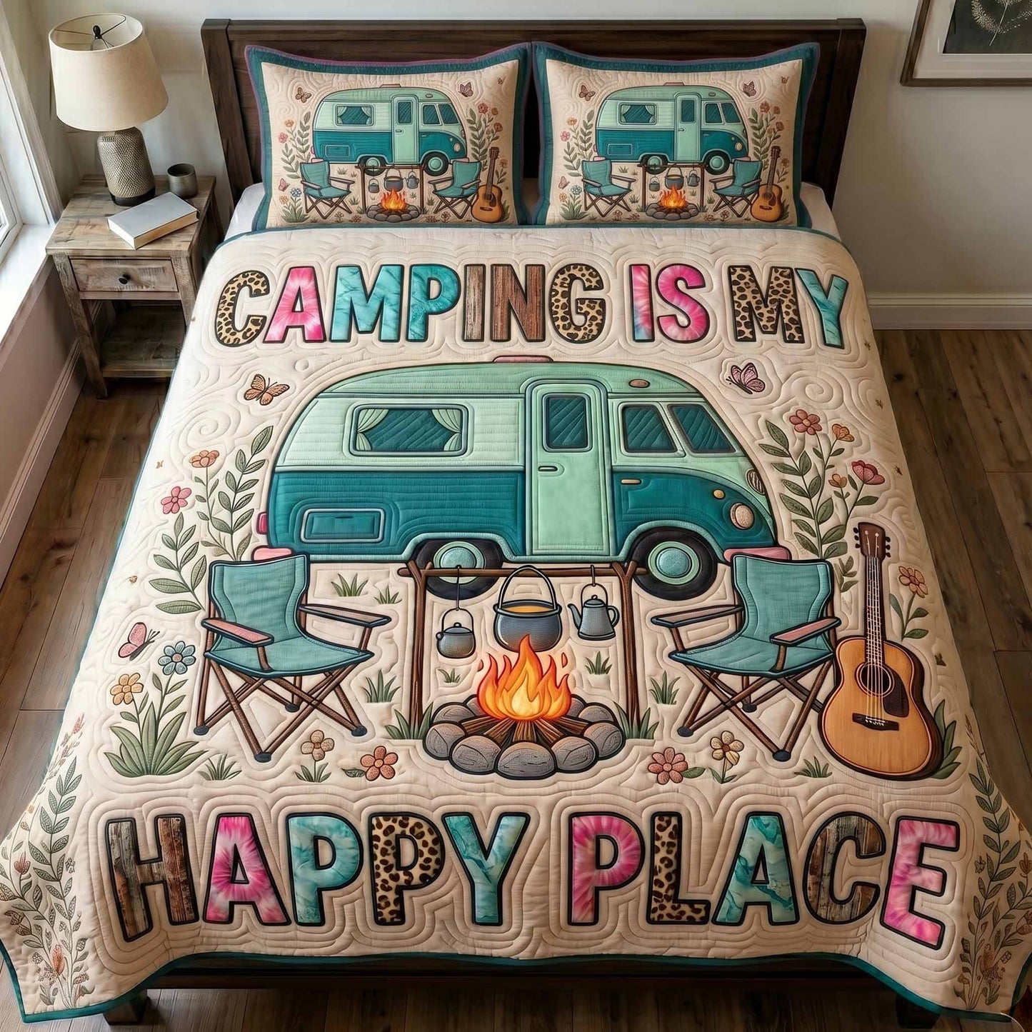 Camping 3-Piece Quilted Bedding Set NCU0VT382