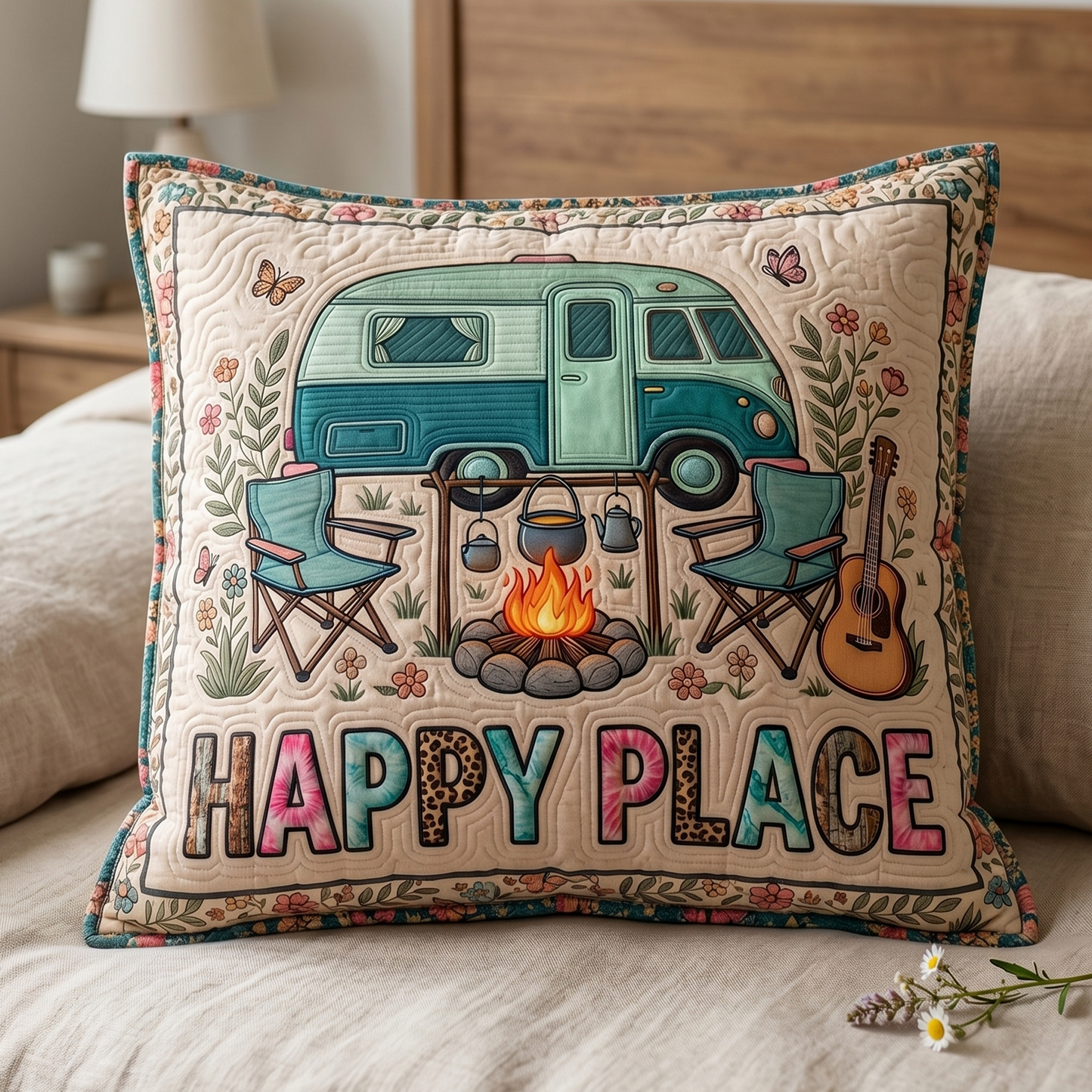 Happy Haven Quilted Pillow Case NCU0XD2778