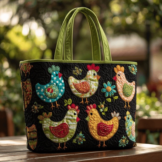Happy Hens Quilted Tote Bag NCU0TH2854