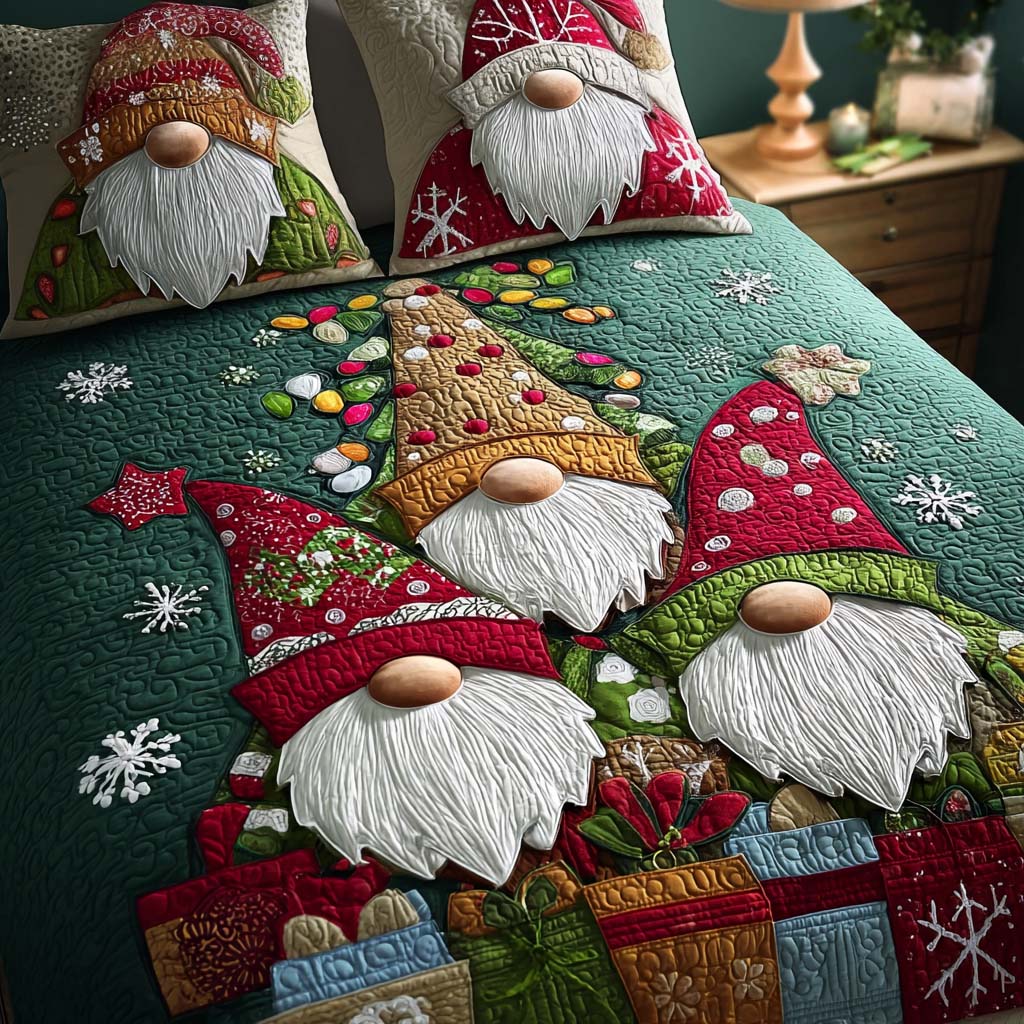 Happy Holidays 3-Piece Quilted Bedding Set NCU0NT11024