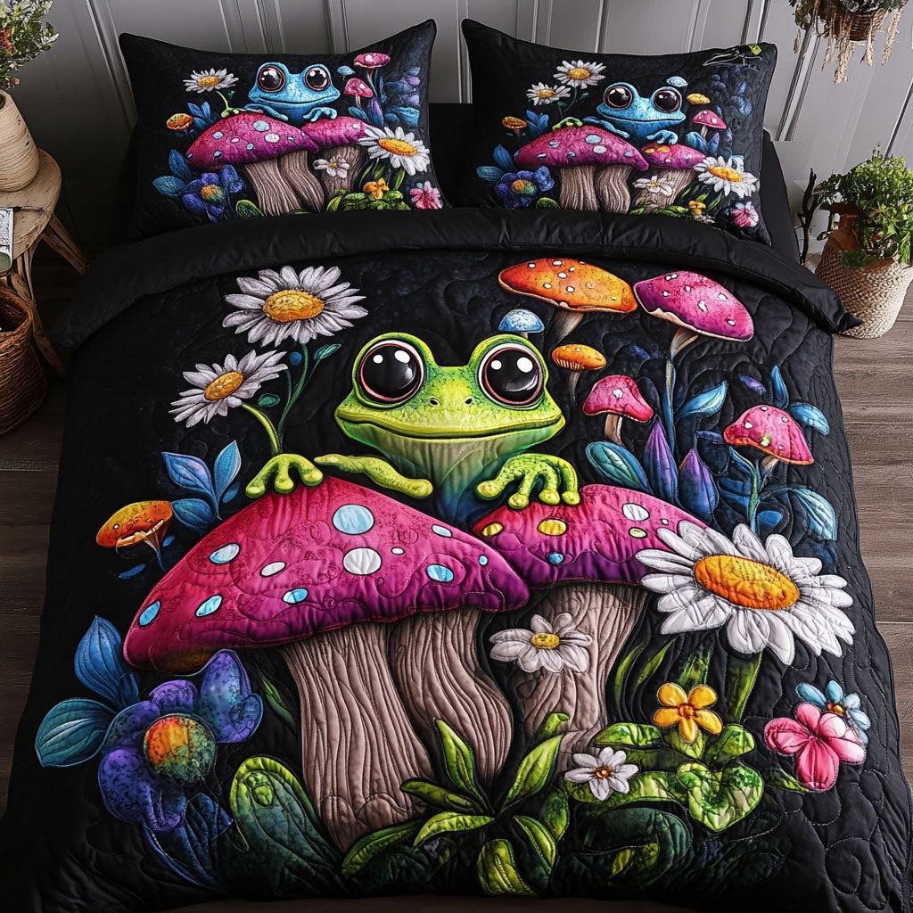 Happy Hoppers 3-Piece Quilted Bedding Set NCU0NT6955