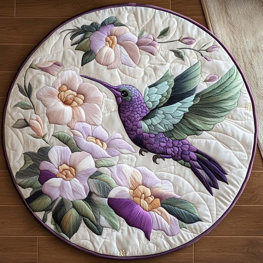 Happy Hummer Meadow Quilted Round Mat NCU0NT8267