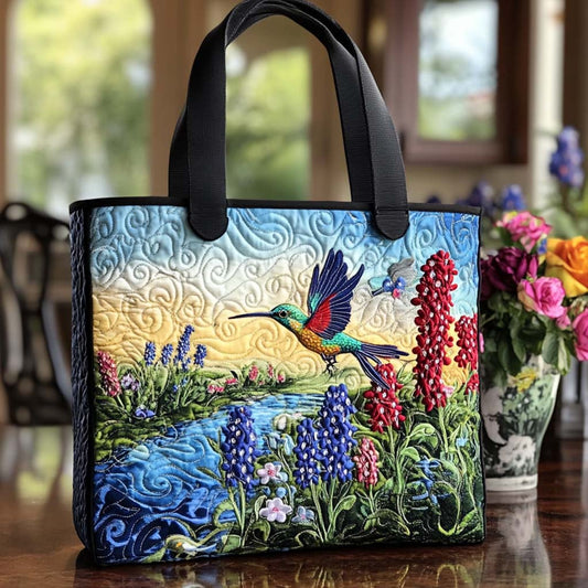 Happy Hummer Meadow Quilted Tote Bag NCU0NT8483