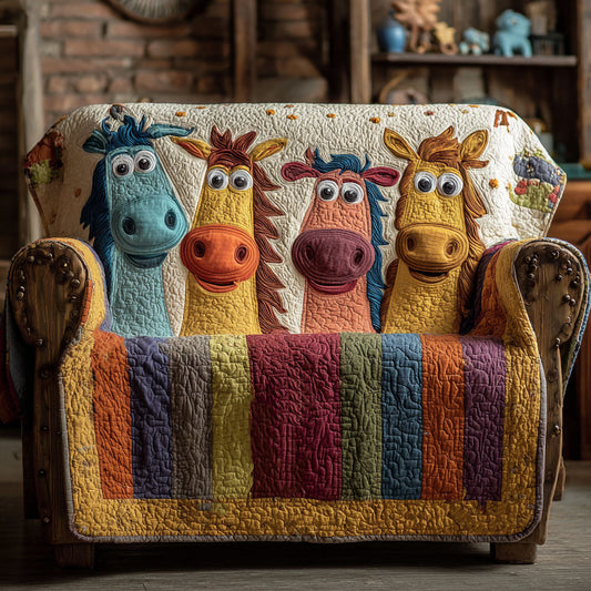 Happy Mane Meadow Quilted Sofa Cover NCU0PT11116