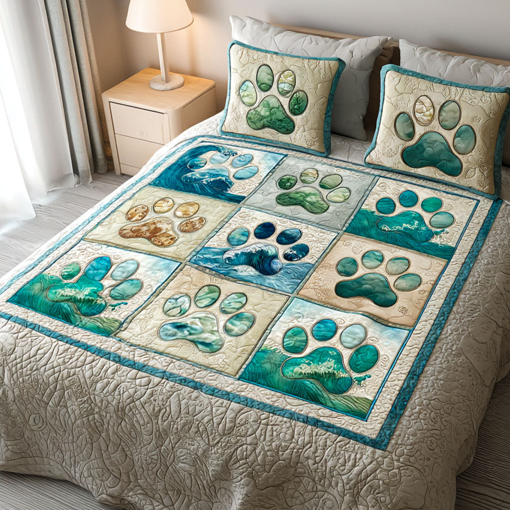 Happy Paws 3-Piece Quilted Bedding Set NCU0NT11858