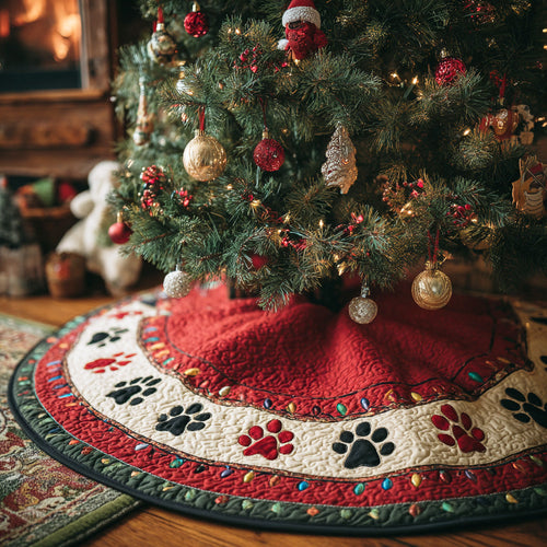 Happy Paws Christmas Quilted Tree Skirt NCU0TD1891
