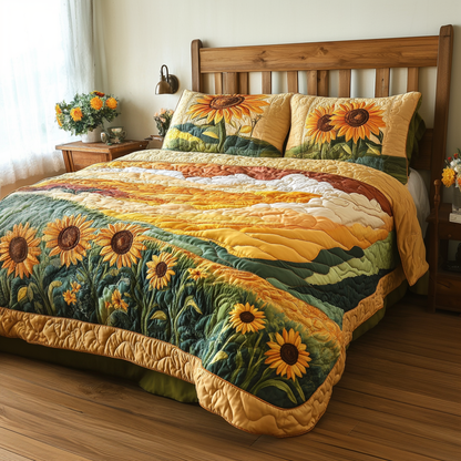 Happy Petals 3-Piece Quilted Bedding Set NCU0VL2405