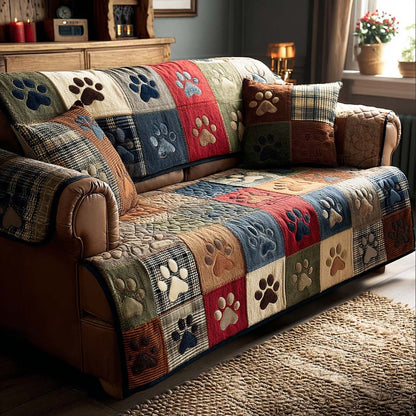Pet Paw Quilted Sofa Cover NCU0VT338