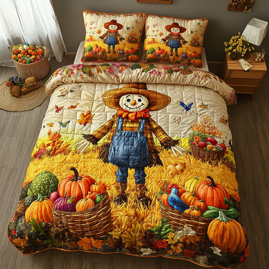 Happy Scarecrow 3-Piece Quilted Bedding Set NCU0DK9098