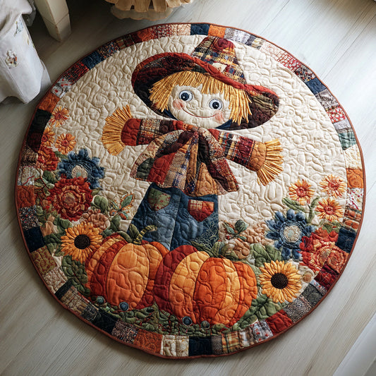 Happy Scarecrow Quilted Round Mat NCU0HH055