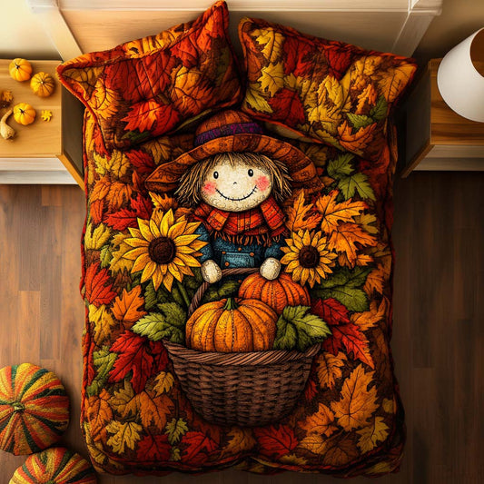 Happy Scarecrow Trail 3-Piece Quilted Bedding Set NCU0NT8377
