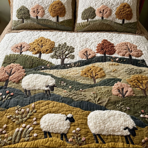 Happy Sheep 3-Piece Quilted Bedding Set NCU0DK11565