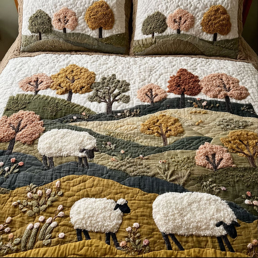 Happy Sheep 3-Piece Quilted Bedding Set NCU0DK11565