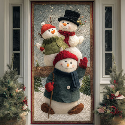 Happy Snow Stack Quilted Door Cover NCU0PT10787
