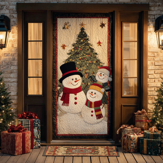 Happy Snowman Quilted Door Cover NCU0DK10932