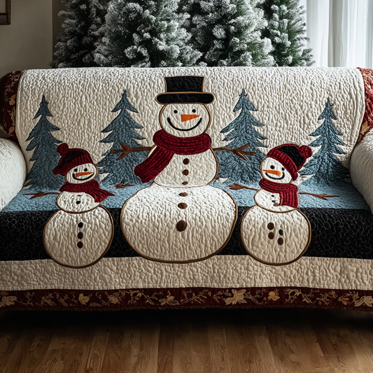 Happy Snowman Quilted Sofa Cover NCU0DK10792