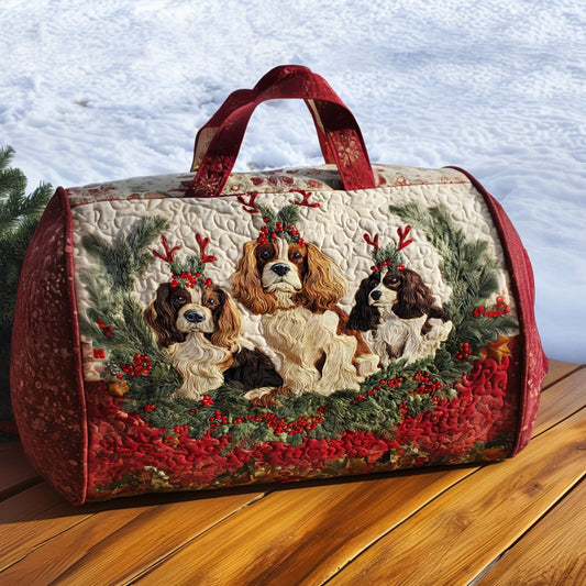 Happy Spaniel Quilted Duffle Bag NCU0PT9331