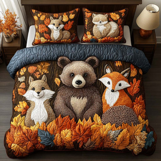 Happy Woodland Path 3-Piece Quilted Bedding Set NCU0NT8724