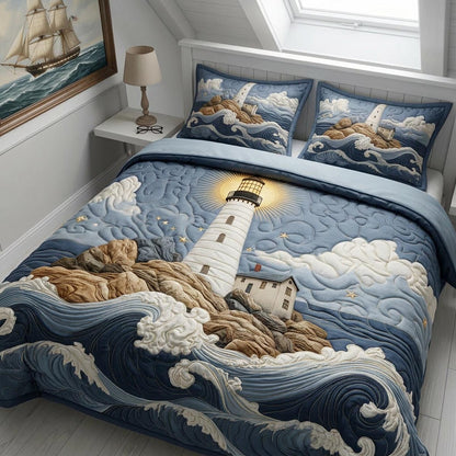 Harbor Light 3-Piece Quilted Bedding Set NCU0DV2947