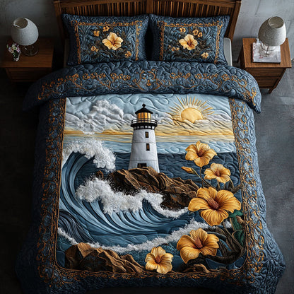 Harbor Bloom 3-Piece Quilted Bedding Set NCU0NT7242