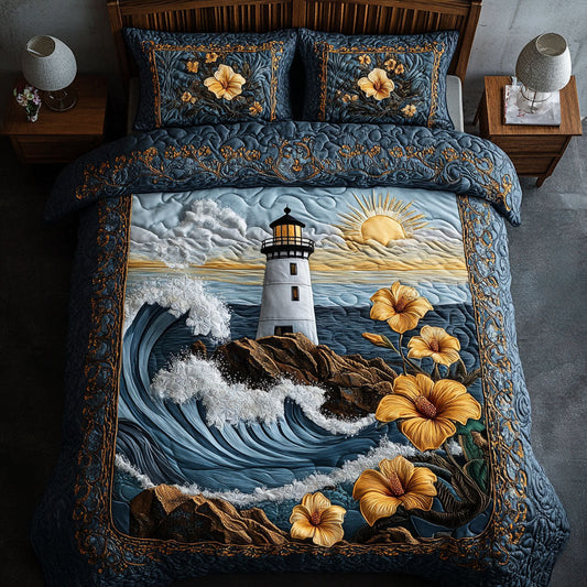 Harbor Bloom 3-Piece Quilted Bedding Set NCU0NT7242