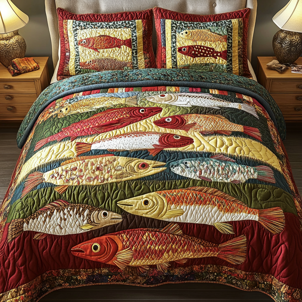 Harbor Charm 3-Piece Quilted Bedding Set NCU0VH2098