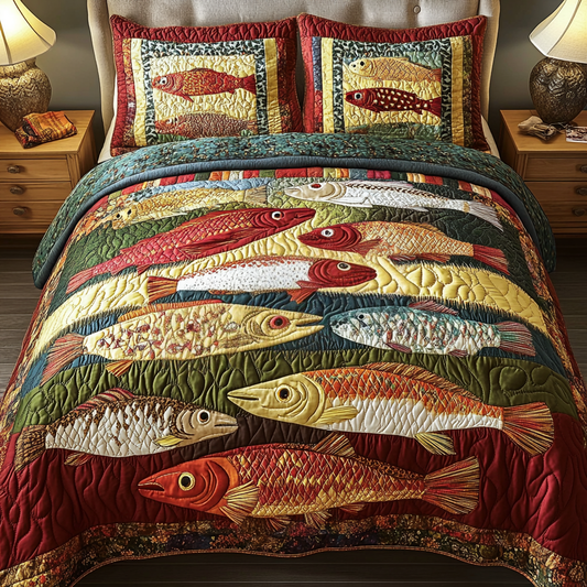 Harbor Charm 3-Piece Quilted Bedding Set NCU0VH2098