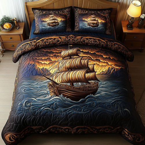 Harbor Dreams 3-Piece Quilted Bedding Set NCU0DK3993