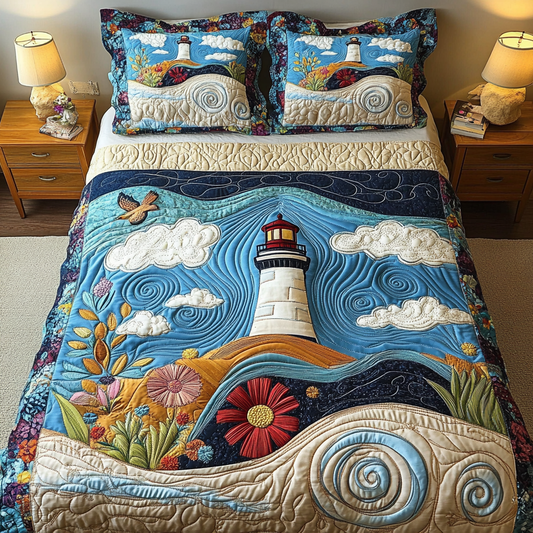 Harbor Light 3-Piece Quilted Bedding Set NCU0DK3950