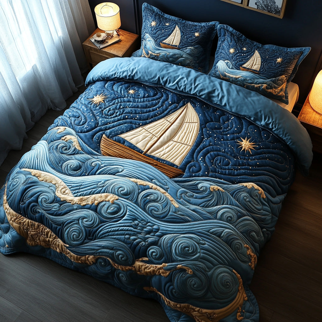 Harbor Light 3-Piece Quilted Bedding Set NCU0DV6840