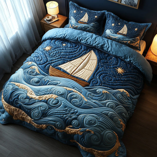Harbor Light 3-Piece Quilted Bedding Set NCU0DV6840