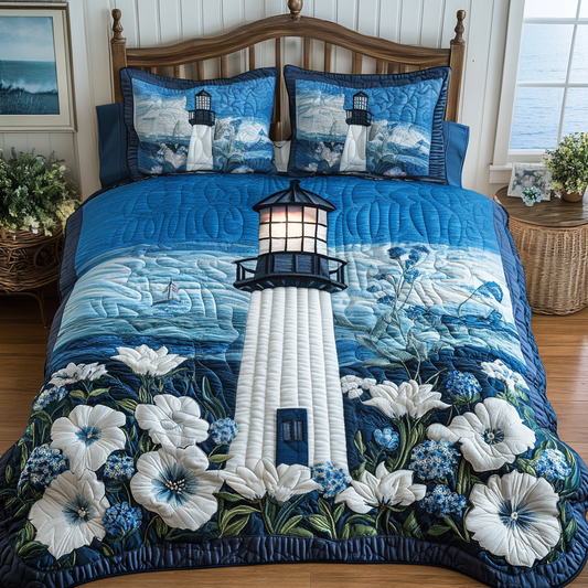 Harbor Light 3-Piece Quilted Bedding Set NCU0VH4572