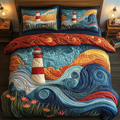 Harbor Light 3-Piece Quilted Bedding Set NCU0DV4593
