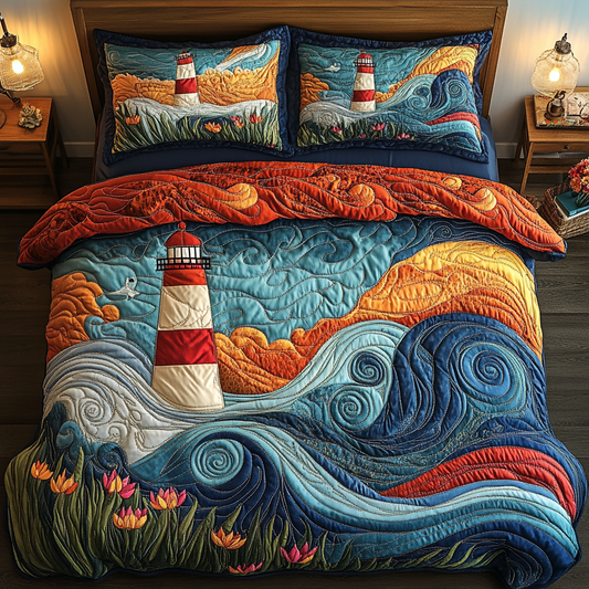Harbor Light 3-Piece Quilted Bedding Set NCU0DV4593