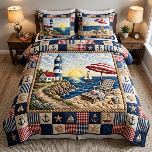 Harbor Nautical Charm 3-Piece Quilted Bedding Set NCU0HH2017